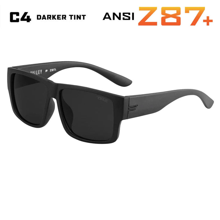 TOROE Performance Eyewear Sunglasses Black C4 Lens VALLEY ANSI Z87+ Safety Polarized