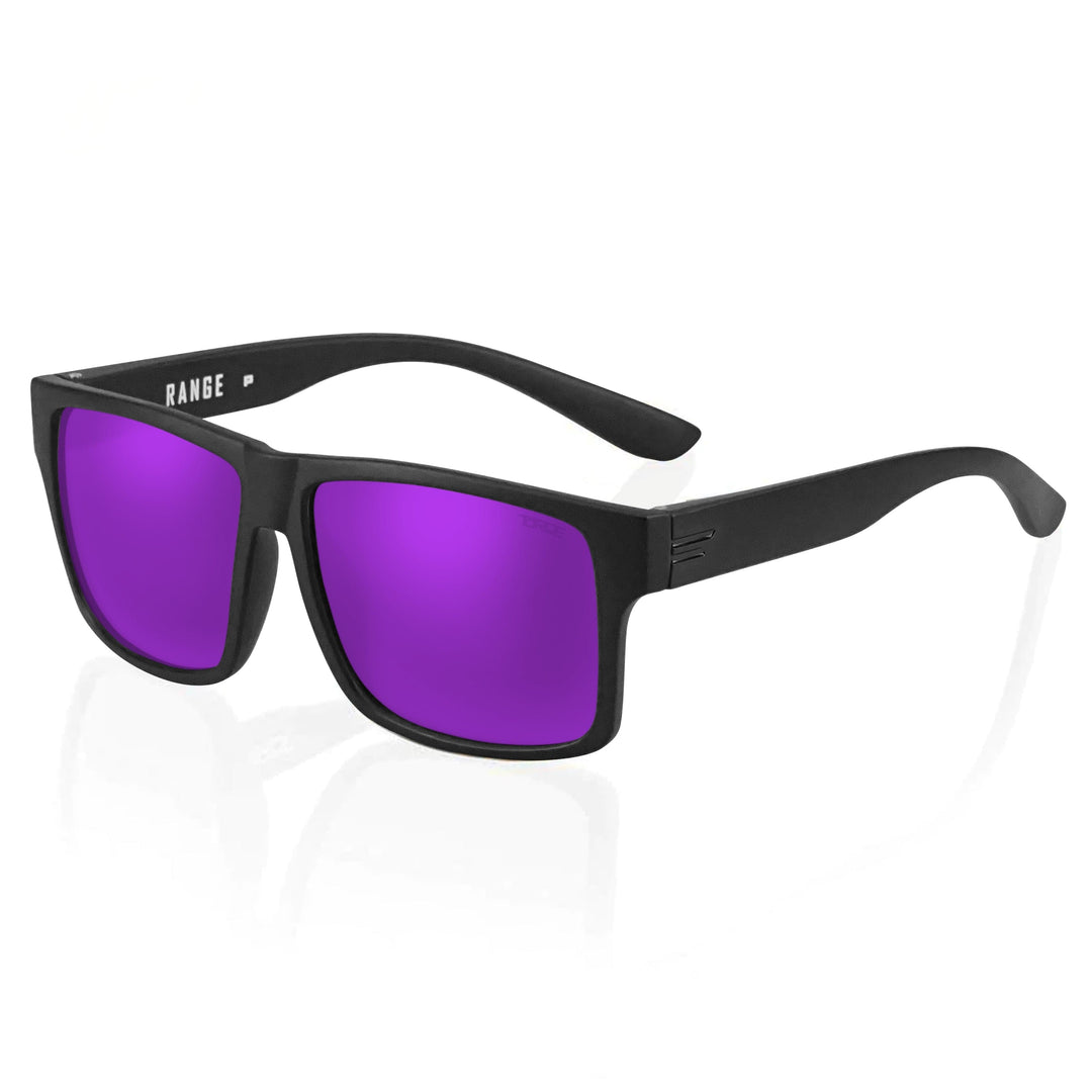 TOROE Performance Eyewear Sunglasses Black / Purple Mirror Lens RANGE Polarized