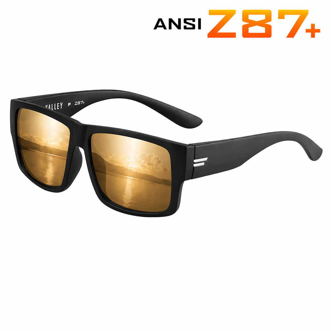 TOROE Performance Eyewear Sunglasses Bronze Mirror Lens VALLEY ANSI Z87+ Safety Polarized