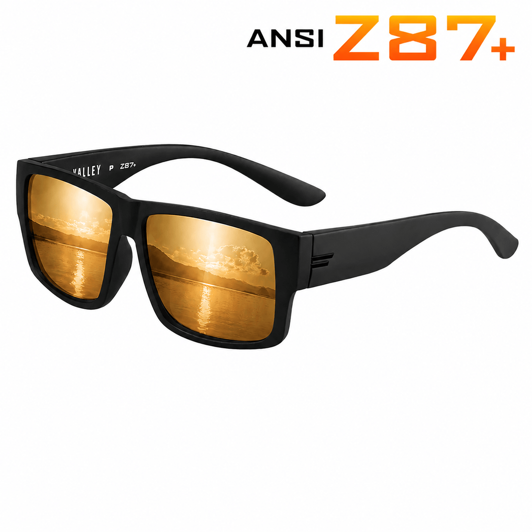 TOROE Performance Eyewear Sunglasses Bronze Mirror Lens VALLEY ANSI Z87+ Safety Polarized