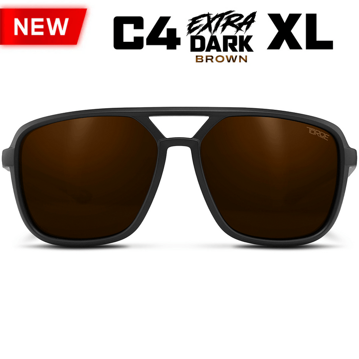 TOROE Performance Eyewear Sunglasses Brown C4 Extra Dark Lens / XL EXTRA LARGE NASH Polarized