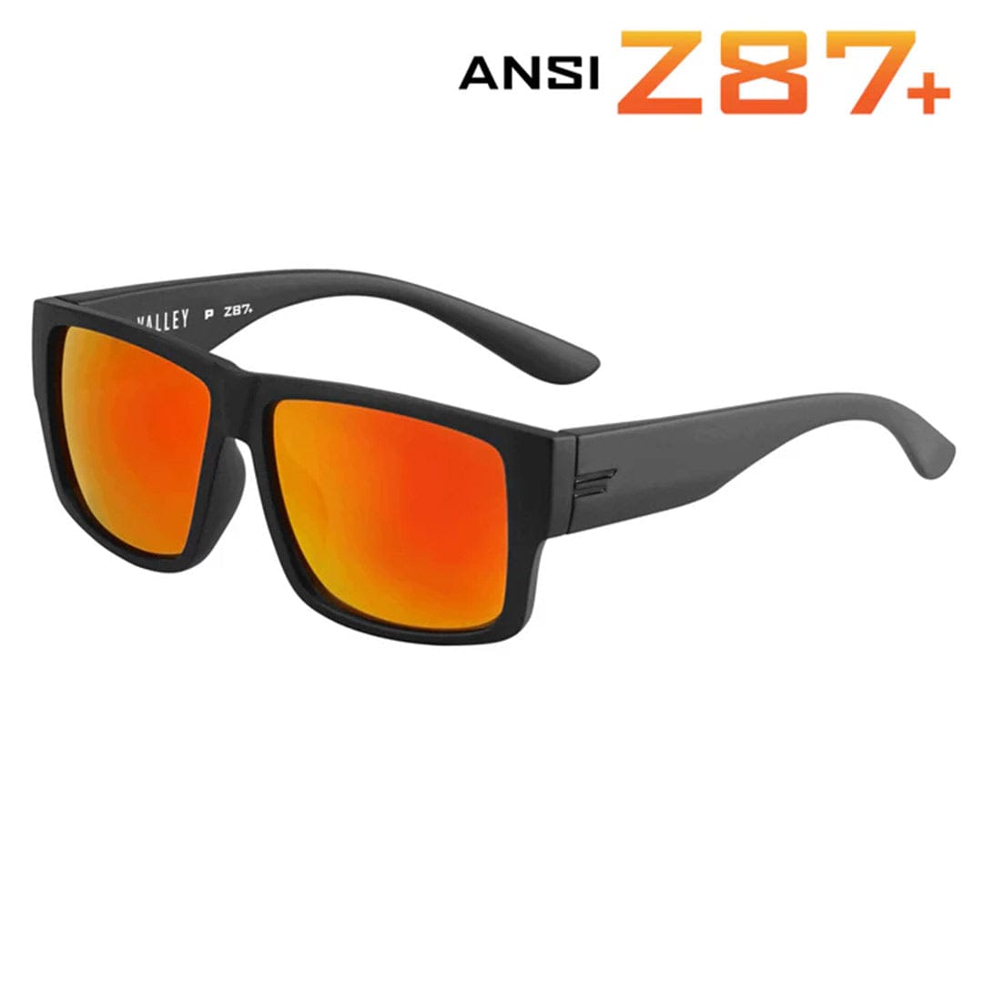 TOROE Performance Eyewear Sunglasses Fire Red Mirror Lens VALLEY ANSI Z87+ Safety Polarized