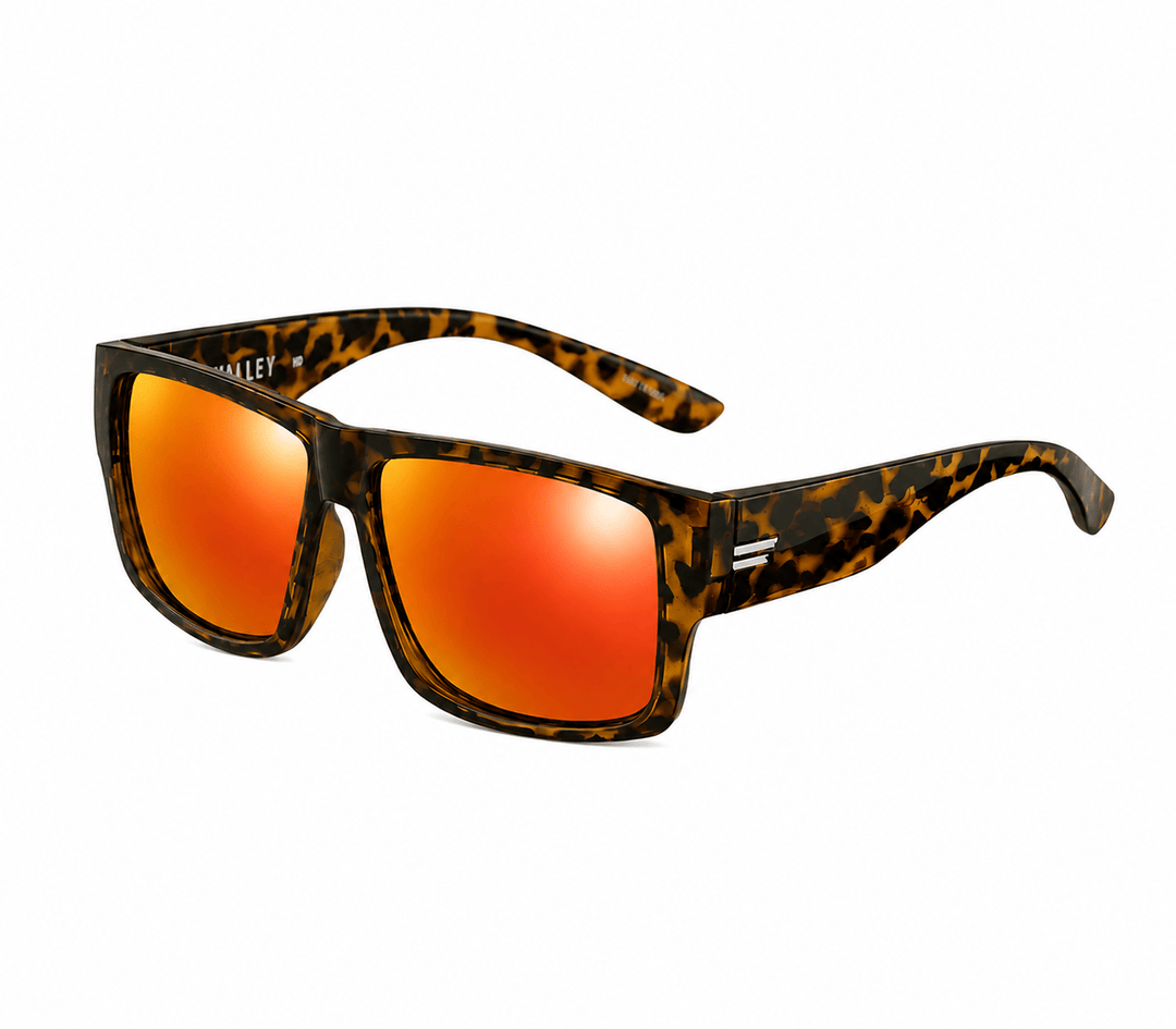 TOROE Performance Eyewear Sunglasses Fire Red Mirror Polarized VALLEY Tortoise
