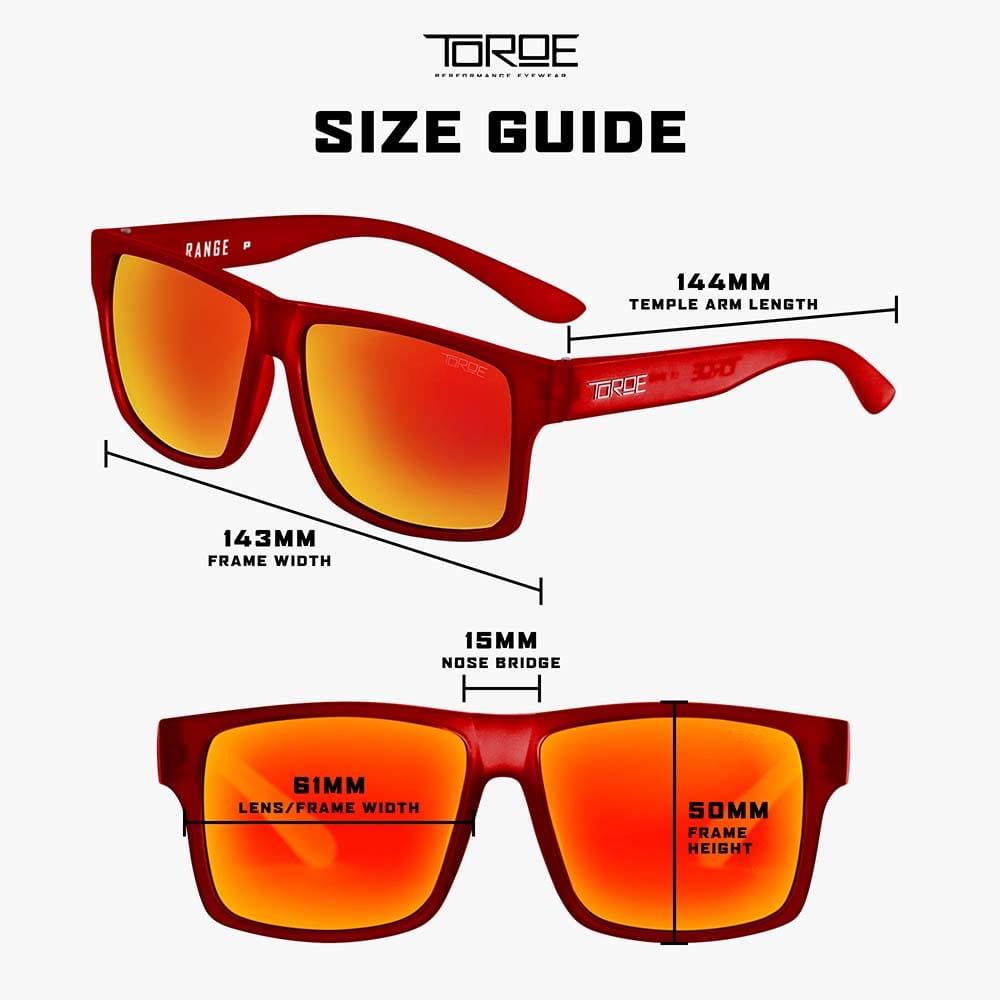 TOROE Performance Eyewear Sunglasses FROST RED Exclusive Edition RANGE Polarized