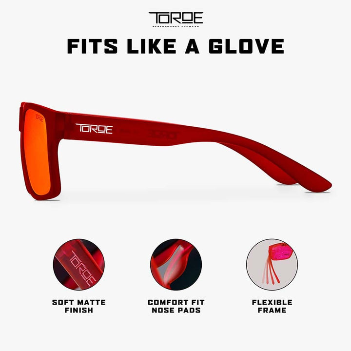TOROE Performance Eyewear Sunglasses FROST RED Exclusive Edition RANGE Polarized