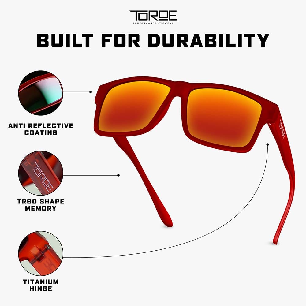TOROE Performance Eyewear Sunglasses FROST RED Exclusive Edition RANGE Polarized