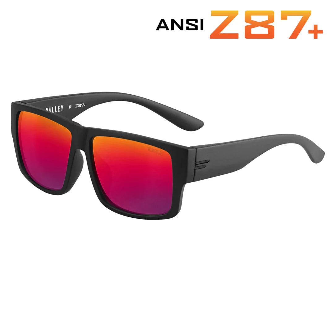 TOROE Performance Eyewear Sunglasses Fuze Color Mirror Lens VALLEY ANSI Z87+ Safety Polarized