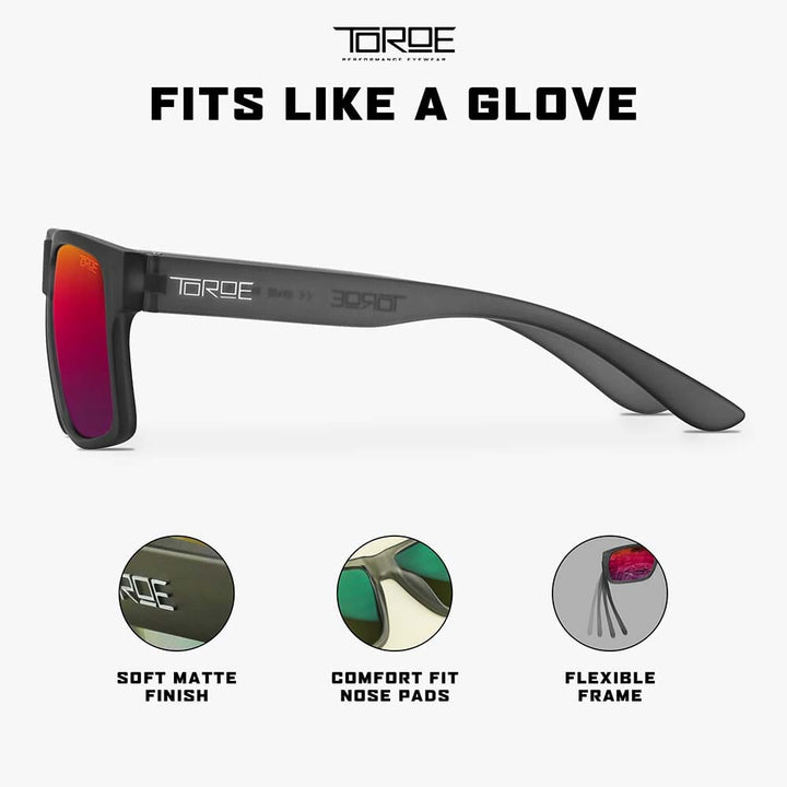 TOROE Performance Eyewear Sunglasses FUZE Mirrored lens Exclusive Edition plus RANGE Fuze Polarized