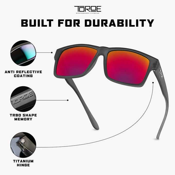 TOROE Performance Eyewear Sunglasses FUZE Mirrored lens Exclusive Edition plus RANGE Fuze Polarized