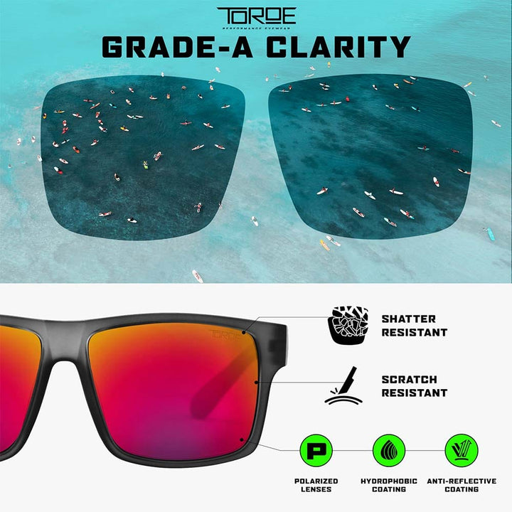 TOROE Performance Eyewear Sunglasses FUZE Mirrored lens Exclusive Edition plus RANGE Fuze Polarized