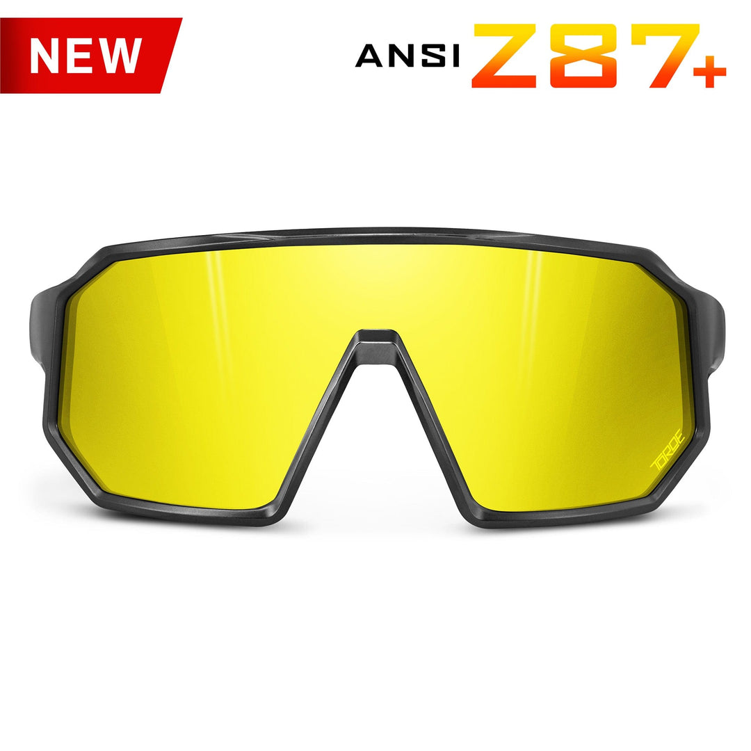 TOROE Performance Eyewear Sunglasses Gold Mirror Lens ANSI Z87+ PISMO Polarized