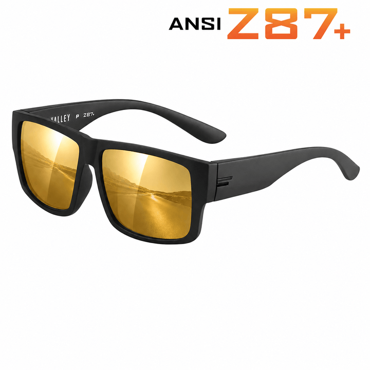 TOROE Performance Eyewear Sunglasses Gold Mirror Lens VALLEY ANSI Z87+ Safety Polarized