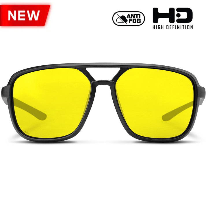 TOROE Performance Eyewear Sunglasses HD Night Driving Yellow Lens / STANDARD SIZE NASH Polarized
