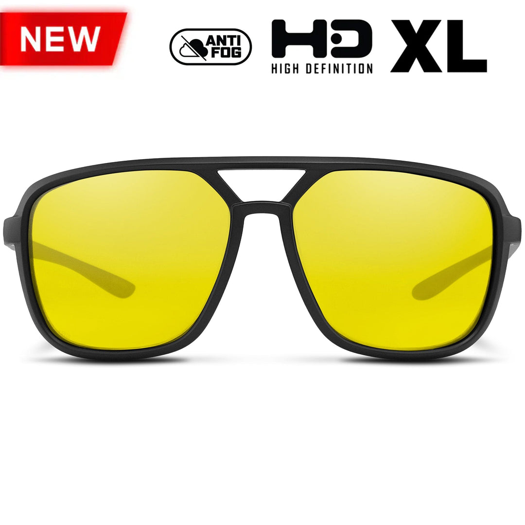 TOROE Performance Eyewear Sunglasses HD Night Driving Yellow Lens / XL EXTRA LARGE NASH Polarized