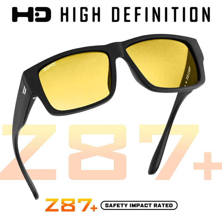 TOROE Performance Eyewear Sunglasses HD VALLEY ANSI Z87+ Safety Rated Night Driving