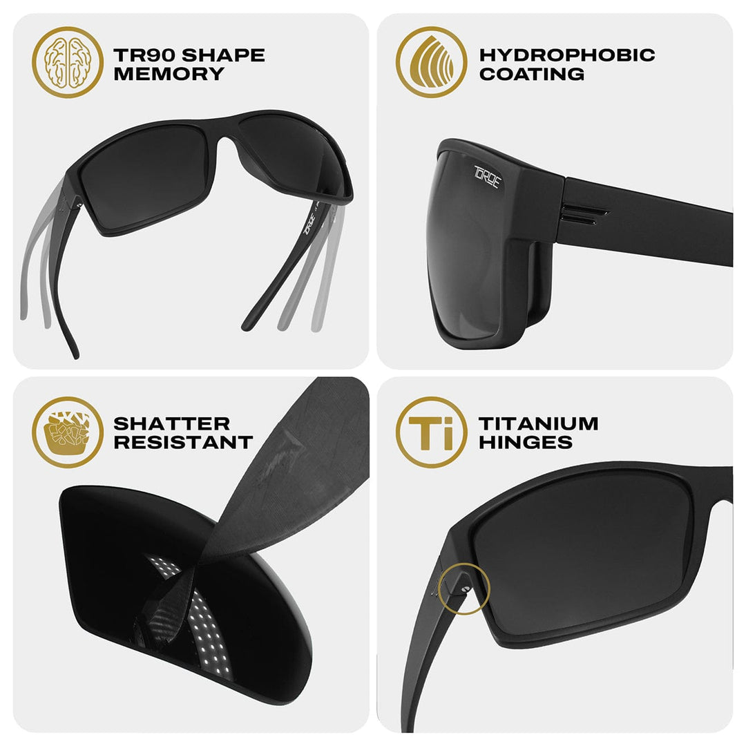 TOROE Performance Eyewear Sunglasses MOJAVE C4 Extra Dark Polarized