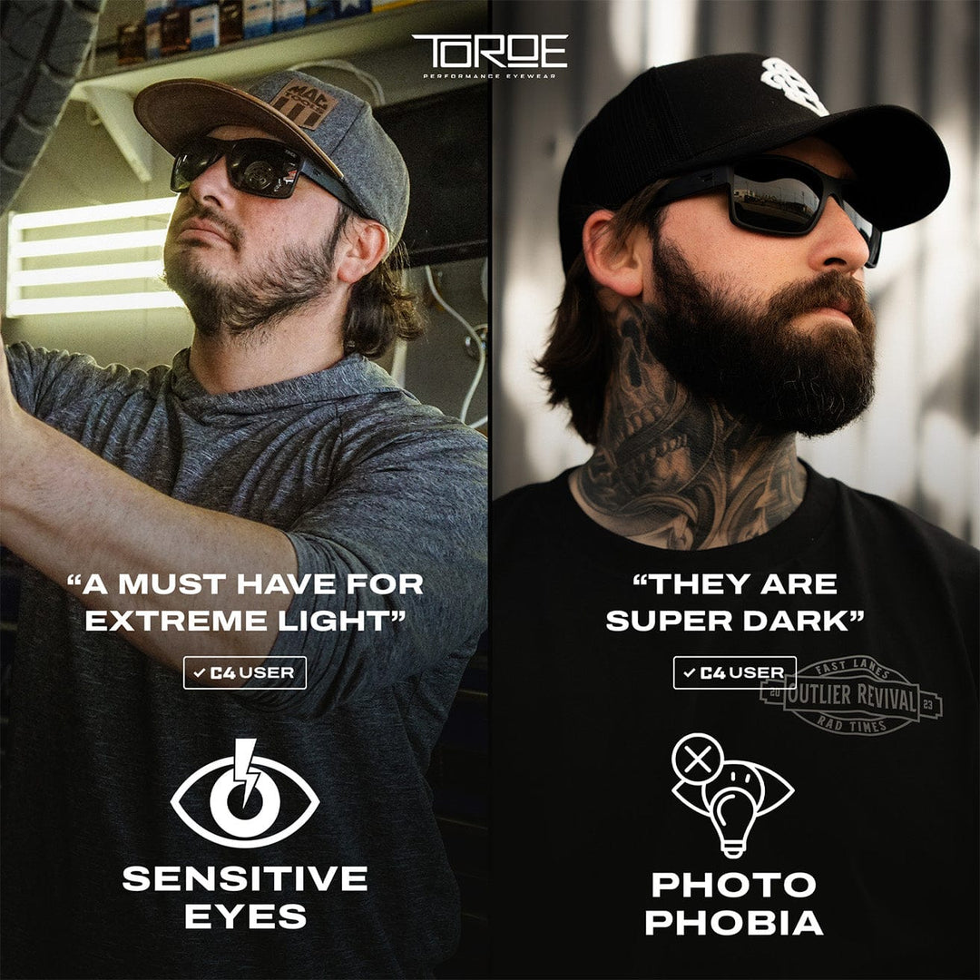 TOROE Performance Eyewear Sunglasses MOJAVE C4 Extra Dark Polarized