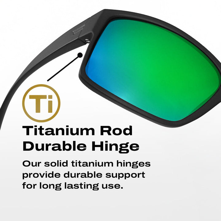 TOROE Performance Eyewear Sunglasses MOJAVE Green Mirror Polarized