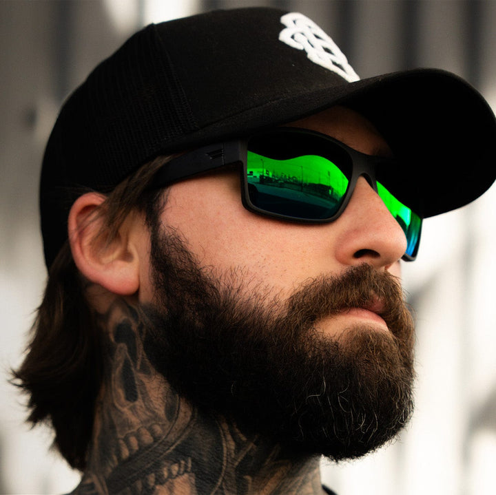 TOROE Performance Eyewear Sunglasses MOJAVE Green Mirror Polarized