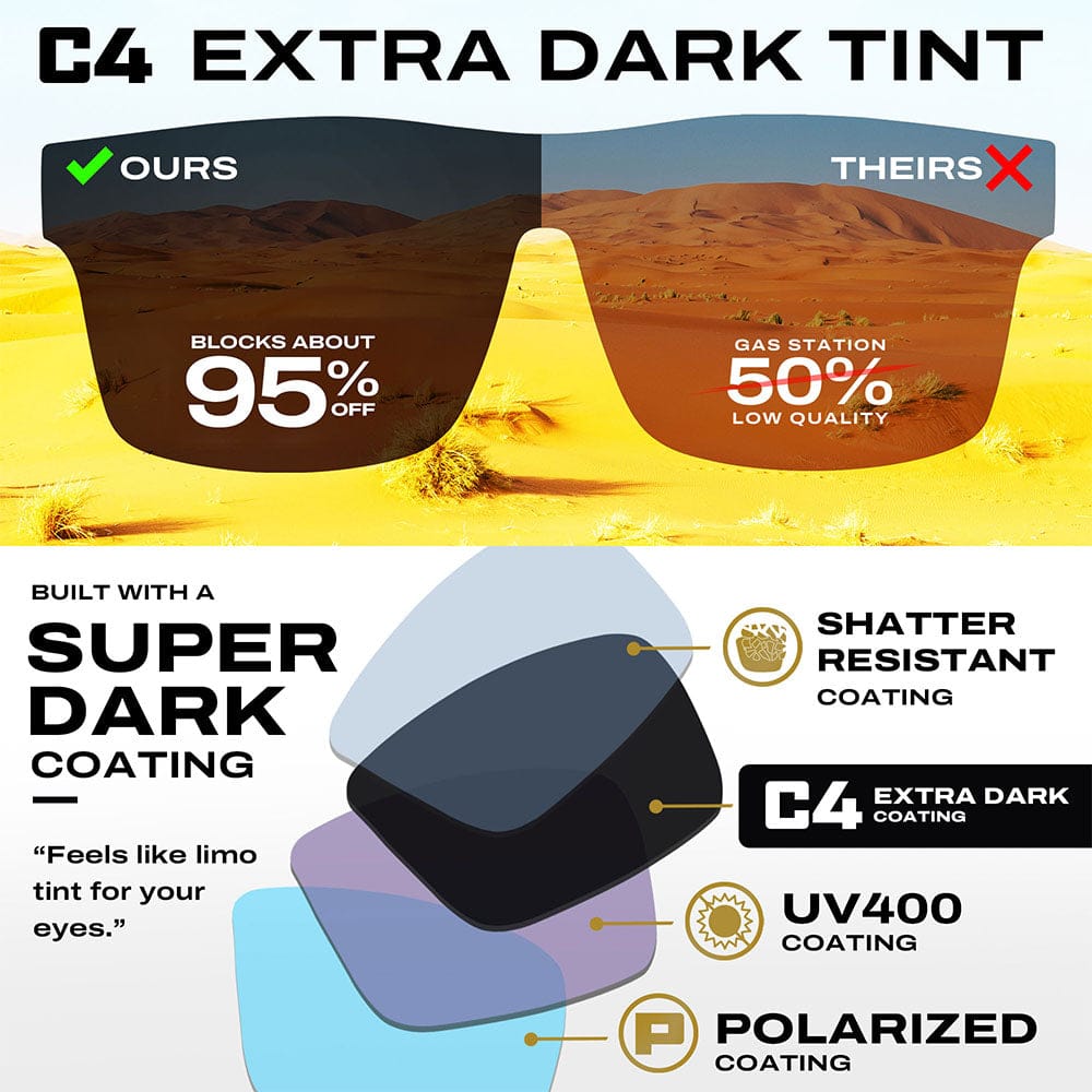 TOROE Performance Eyewear Sunglasses RANGE C4 Extra Dark Polarized Glossy Frame