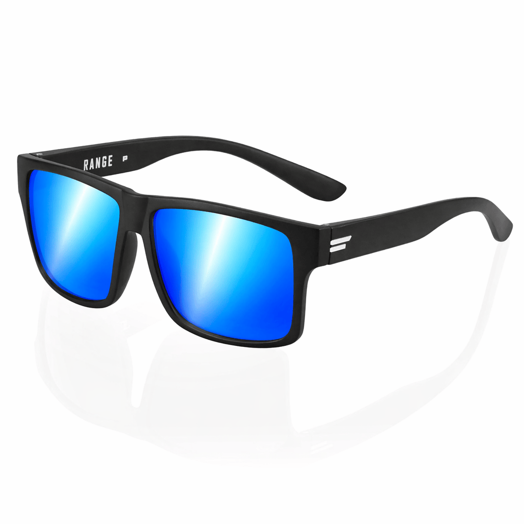 TOROE Performance Eyewear Sunglasses STANDARD SIZE / Baja Blue Mirror Lens Range Polarized White Emblem