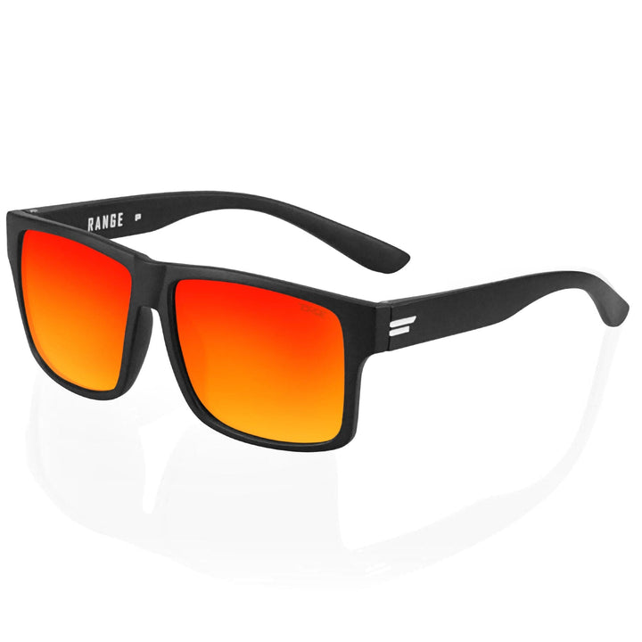 TOROE Performance Eyewear Sunglasses STANDARD SIZE / Fire Red Mirror Lens Range Polarized White Emblem