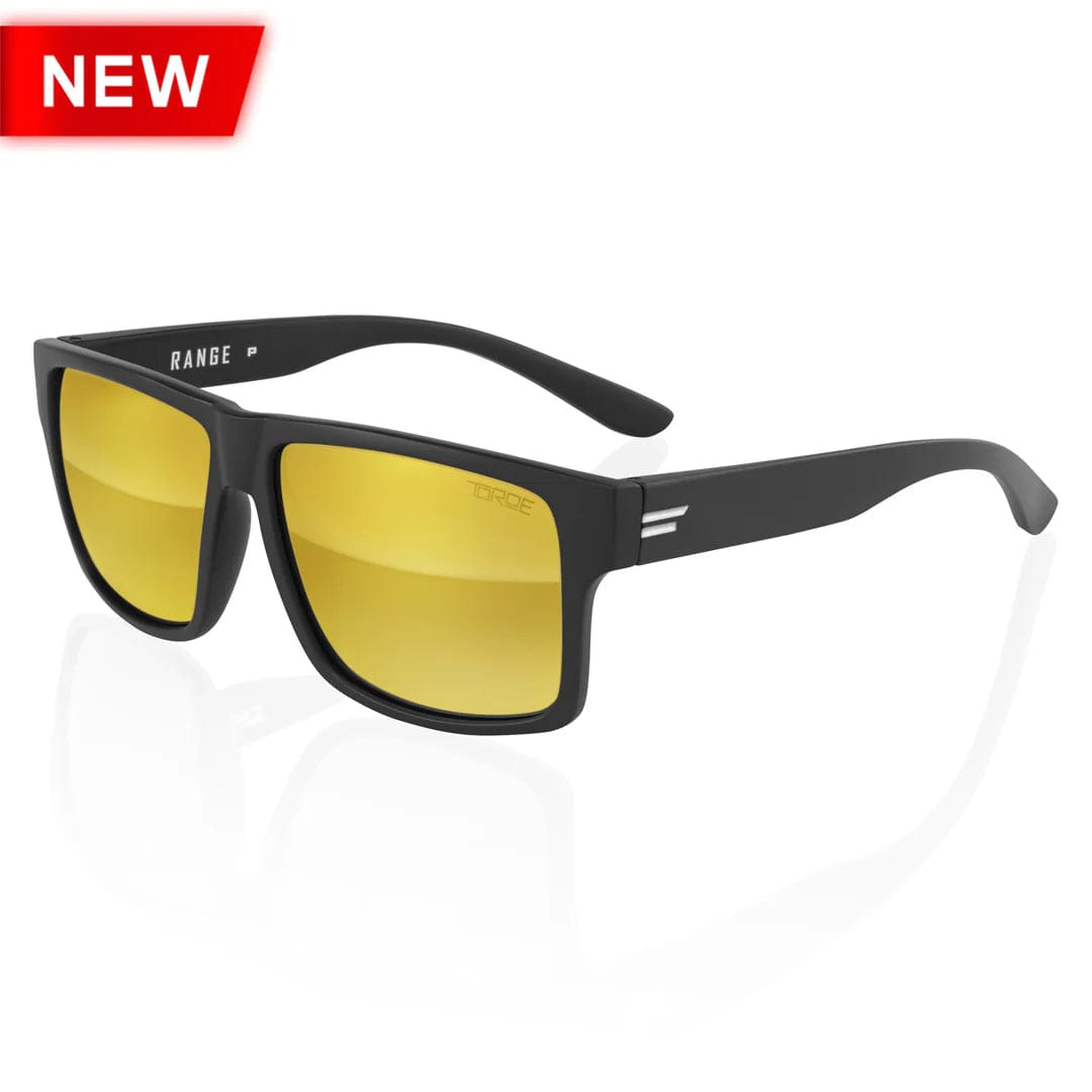 TOROE Performance Eyewear Sunglasses STANDARD SIZE / Gold Mirror Lens Range Polarized White Emblem
