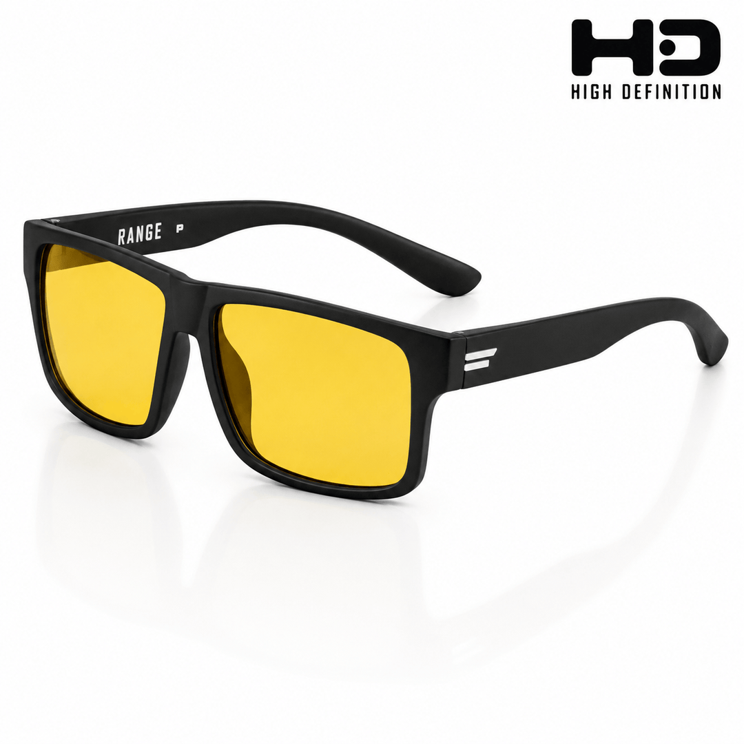 TOROE Performance Eyewear Sunglasses STANDARD SIZE / HD Yellow lens RANGE Polarized White Emblem