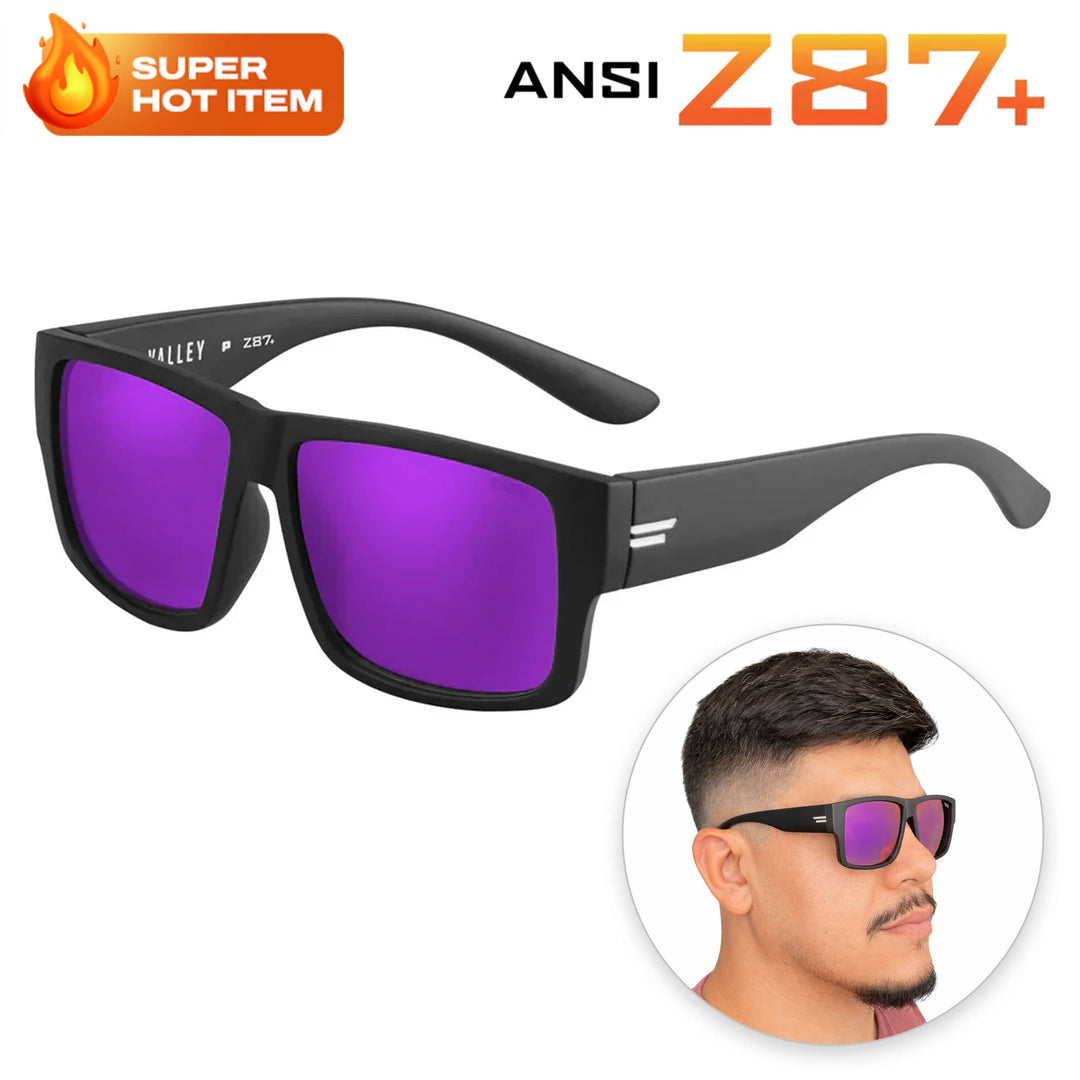 TOROE Performance Eyewear Sunglasses VALLEY ANSI Z87+ Safety Purple Polarized