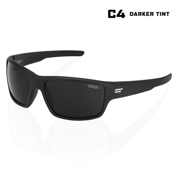 TOROE Performance Eyewear Sunglasses White / Black C4 Lens FIELD Polarized