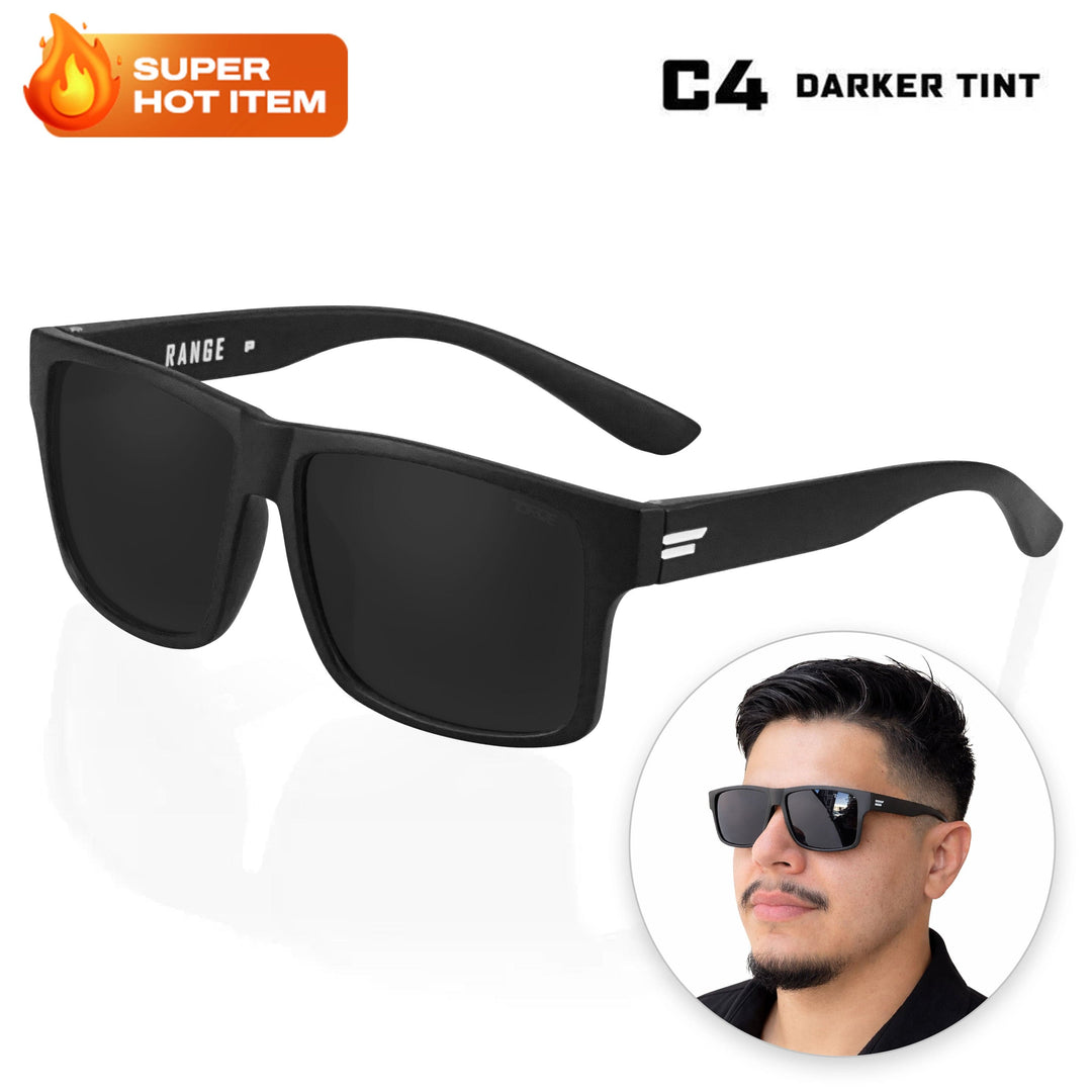 TOROE Performance Eyewear Sunglasses White / Black C4 Lens RANGE Polarized