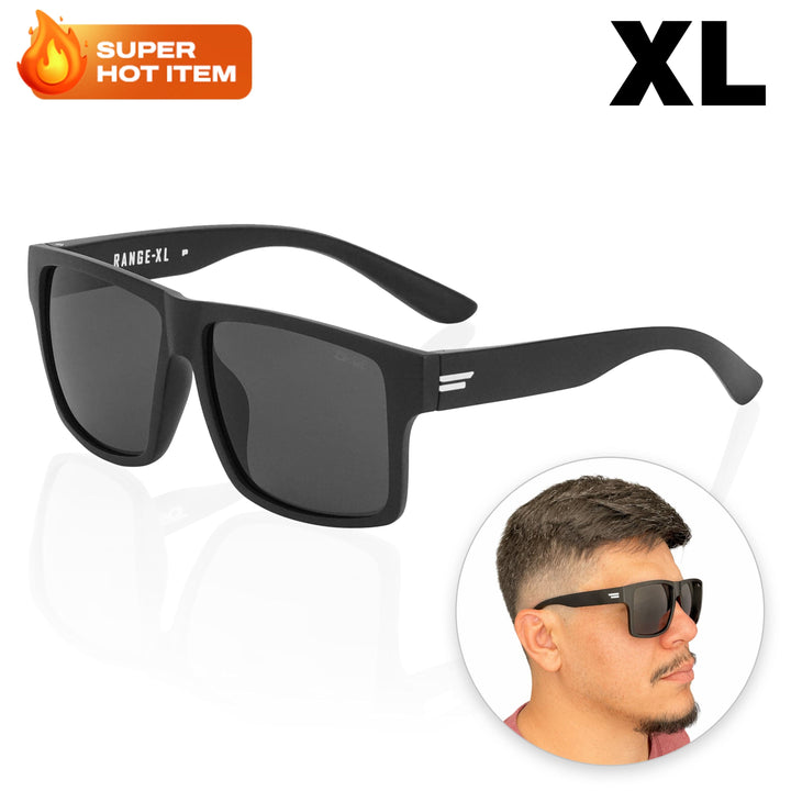 TOROE Performance Eyewear Sunglasses XL EXTRA LARGE / Black C3 Lens Range Polarized White Emblem