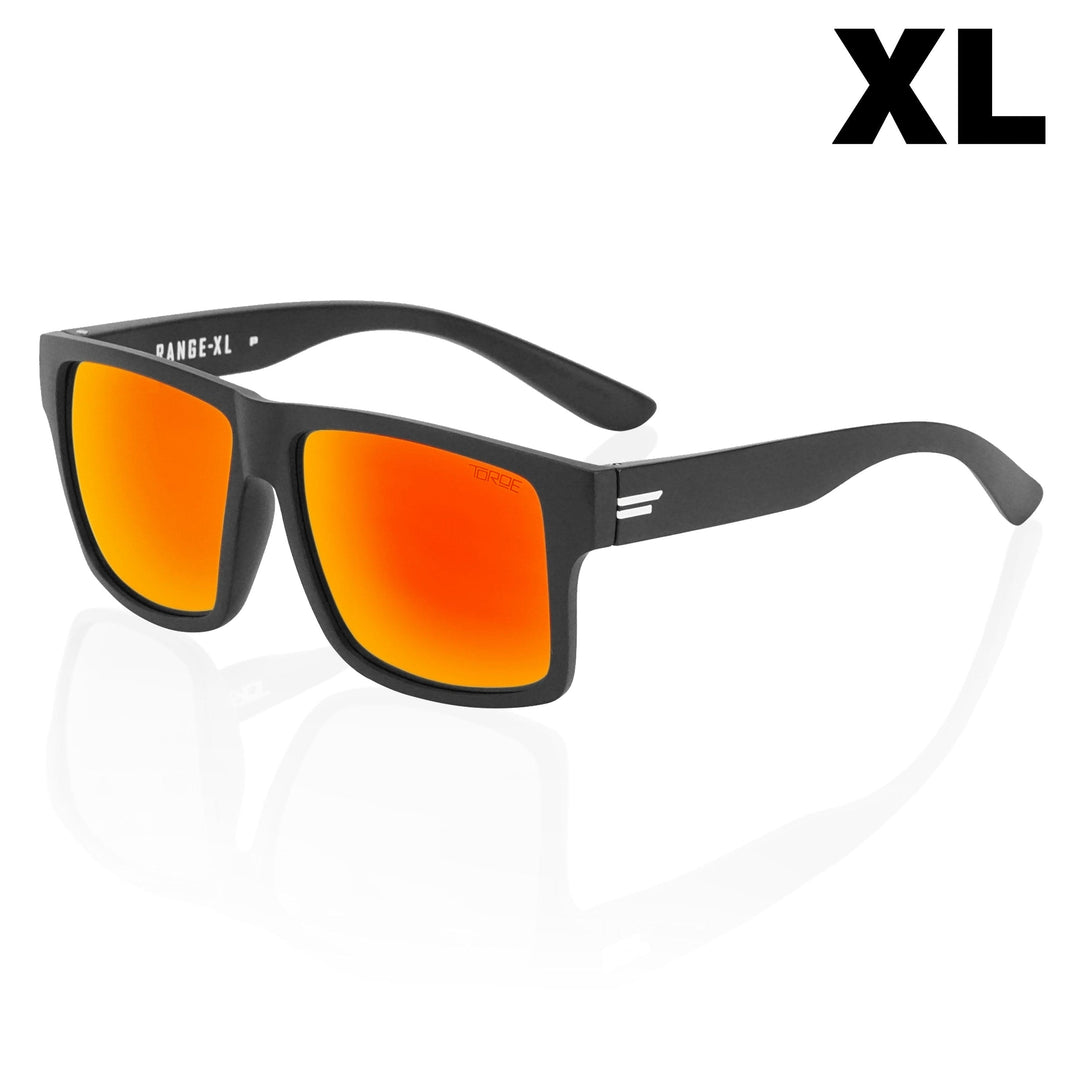 TOROE Performance Eyewear Sunglasses XL EXTRA LARGE / Fire Red Mirror Lens Range Polarized White Emblem