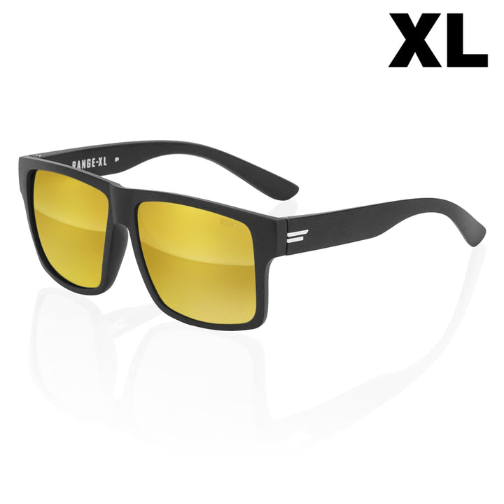 TOROE Performance Eyewear Sunglasses XL EXTRA LARGE / Gold Mirror Lens Range Polarized White Emblem
