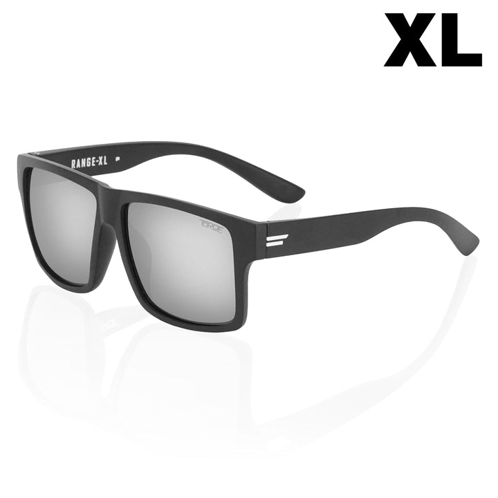 TOROE Performance Eyewear Sunglasses XL EXTRA LARGE / Silver Mirror Lens Range Polarized White Emblem