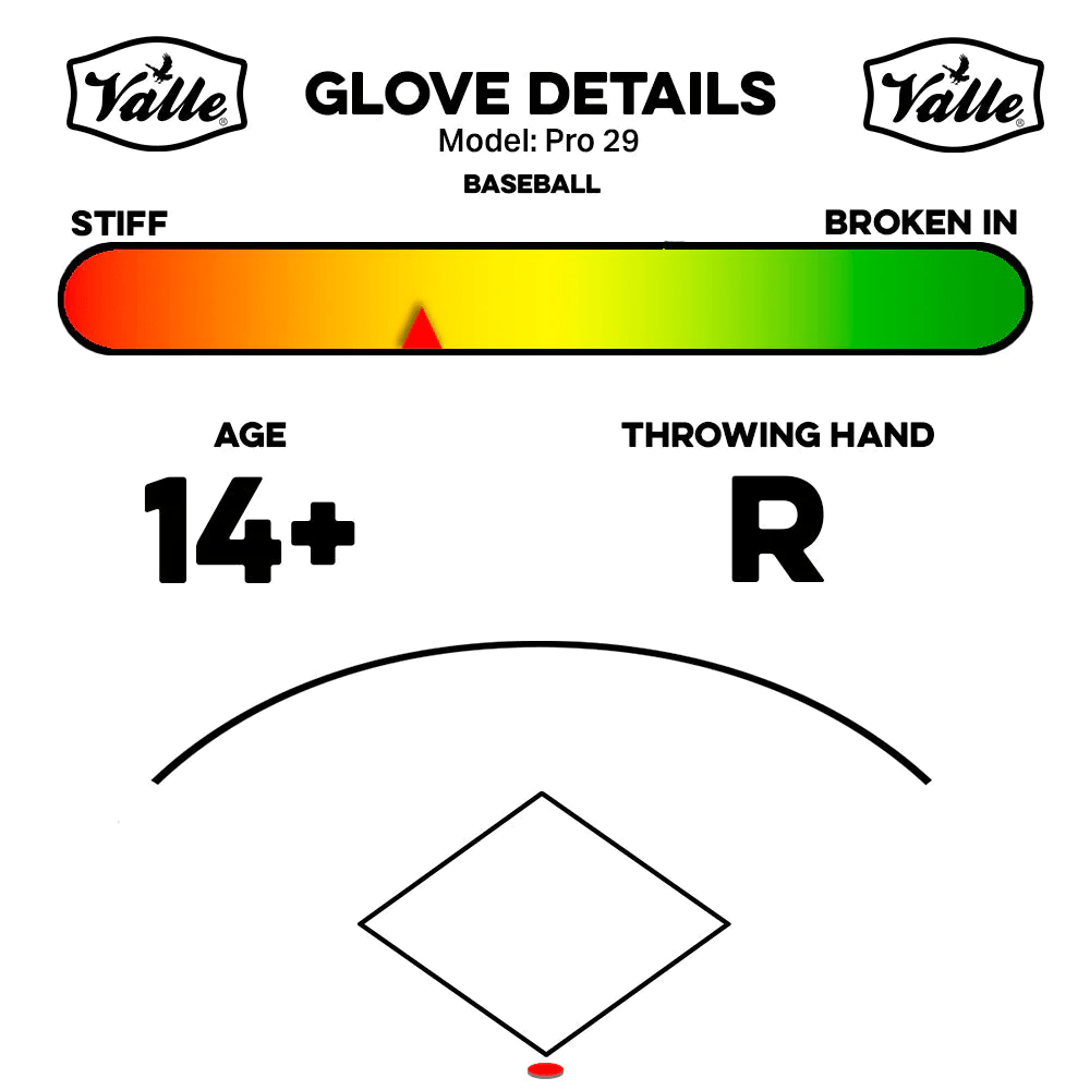 Valle Sporting Goods Baseball & Softball Gloves Pro Kip Leather 29 in. Catcher’s Training Mitt | Valle Sporting Goods