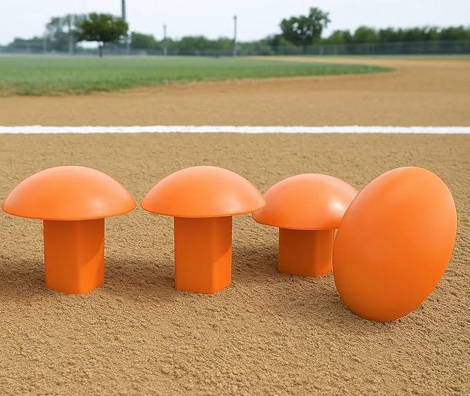 Varo Baseball Base Plugs Markwort Mushroom Style Baseball Receptacle Plugs - 4 Pack