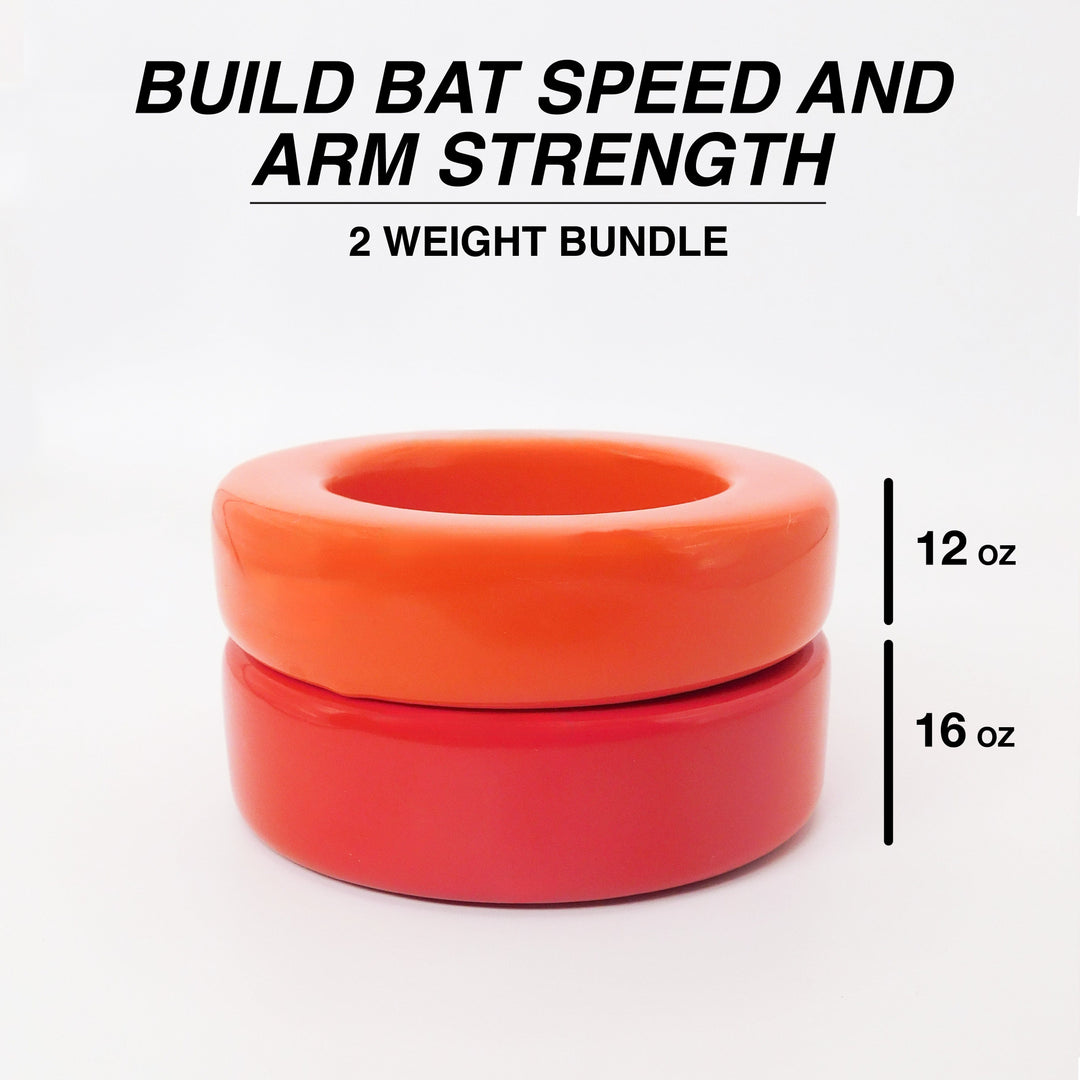 Varo Baseball Bat Weights Markwort PowerSwing Baseball and Softball Donut Bat Weight Set - 12 Oz and 16 Oz