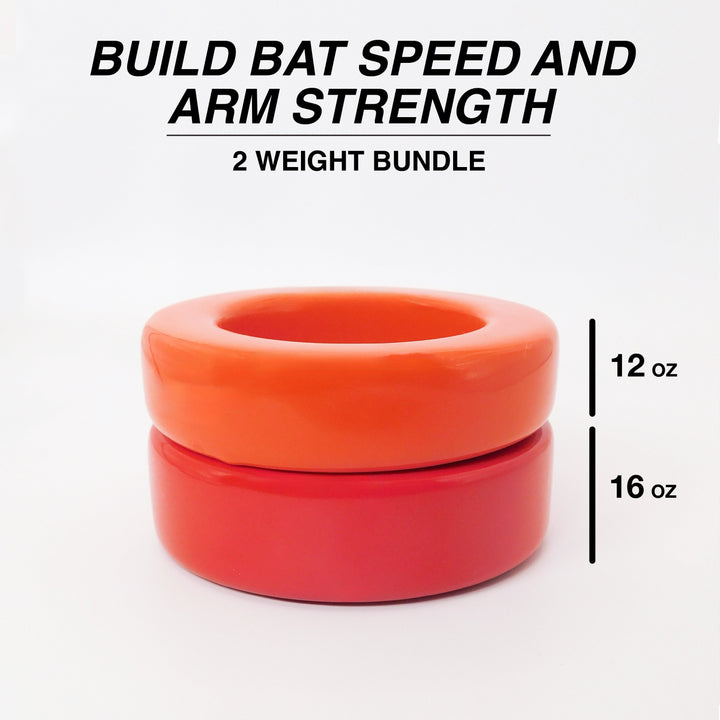 Varo Baseball Bat Weights Markwort PowerSwing Baseball and Softball Donut Bat Weight Set - 12 Oz and 16 Oz