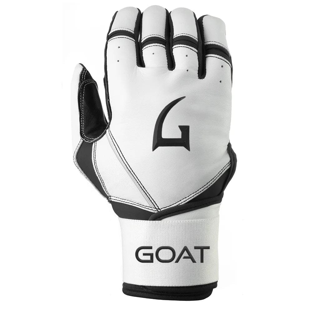 Varo Baseball Batter's Gloves Origin Series Long Cuff White and Black Batting Gloves - Youth