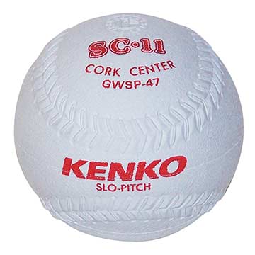 Varo Baseball Kenko Balls Kenko 11" Cork Center Softball White - Dozen