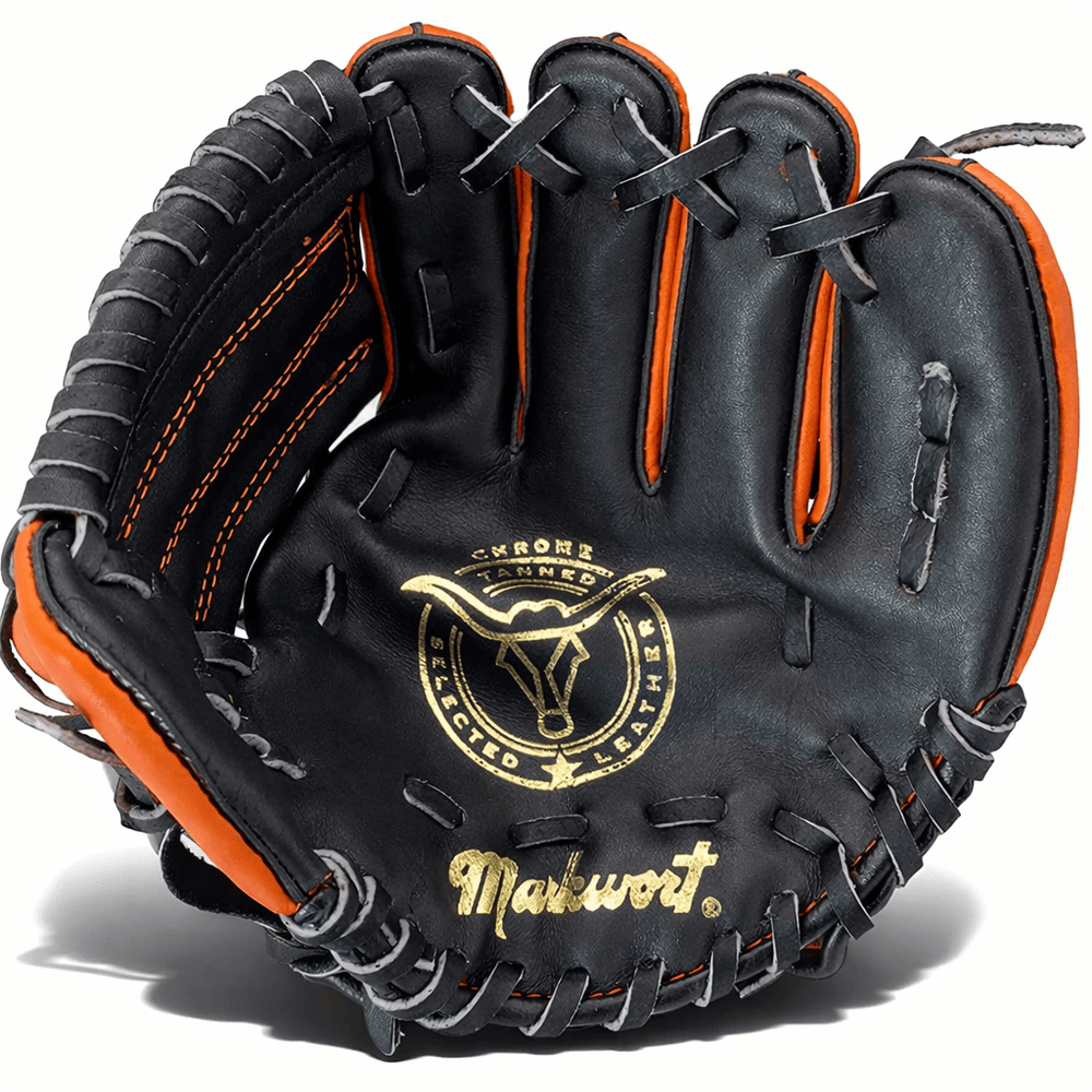 Varo Baseball Markwort 9" T-Ball Baseball Glove – Right Hand Throw, Orange/Black
