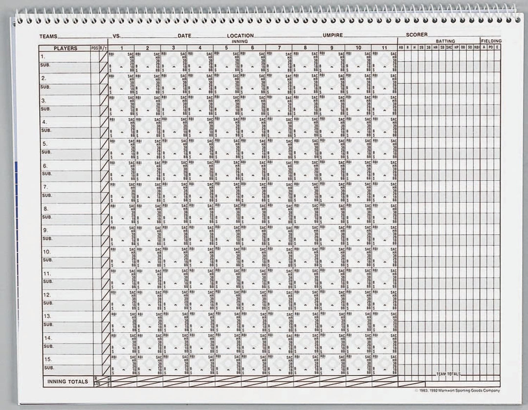 Varo Baseball Markwort Baseball & Softball Scorebook - 23 Games