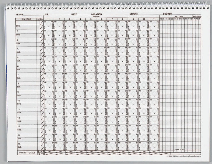 Varo Baseball Markwort Baseball & Softball Scorebook - 23 Games
