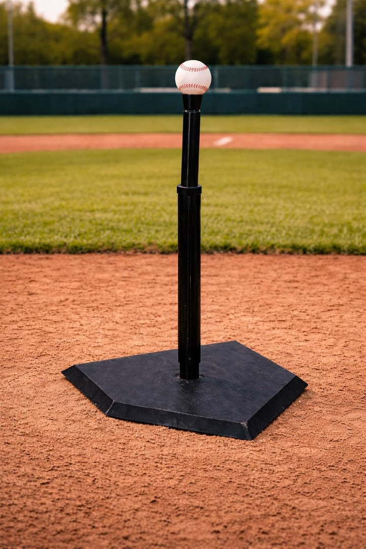 Varo Baseball Markwort Batting Tee with Black Home Plate – Adjustable 22–36 in, Heavy-Duty