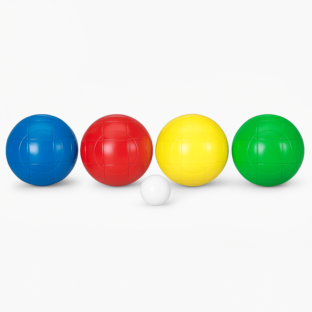 Varo Baseball Markwort Lawn Bocce Ball Set – 9-Piece Set with 2 Balls Each in Blue, Green, Red & Yellow + White Jack Ball