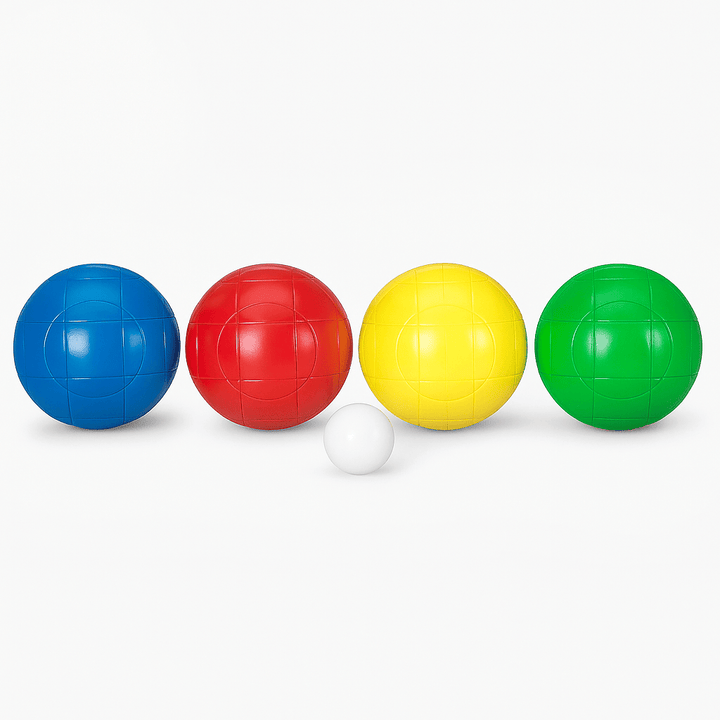 Varo Baseball Markwort Lawn Bocce Ball Set – 9-Piece Set with 2 Balls Each in Blue, Green, Red & Yellow + White Jack Ball