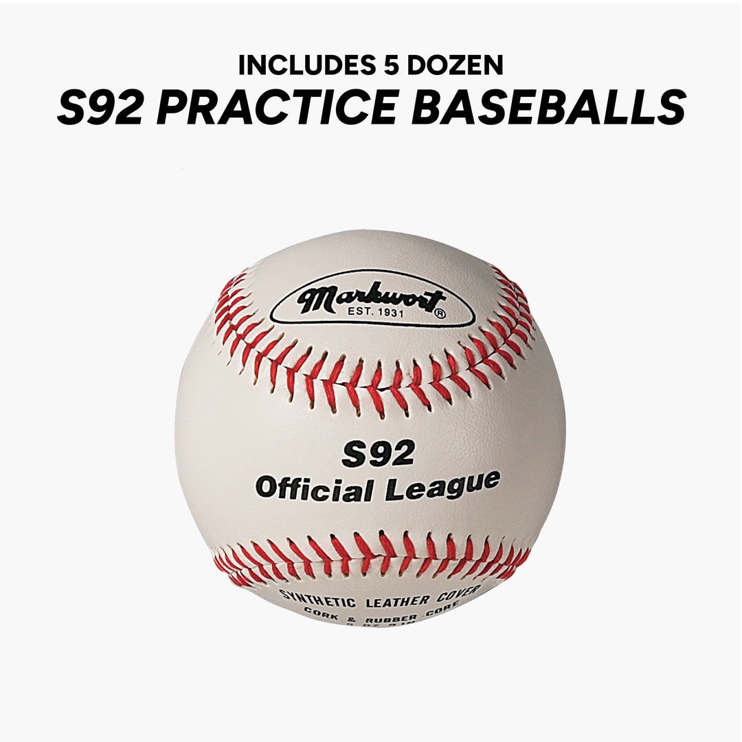 Varo Baseball Markwort PowerSwing Baseball Bucket with 60 Practice Baseballs