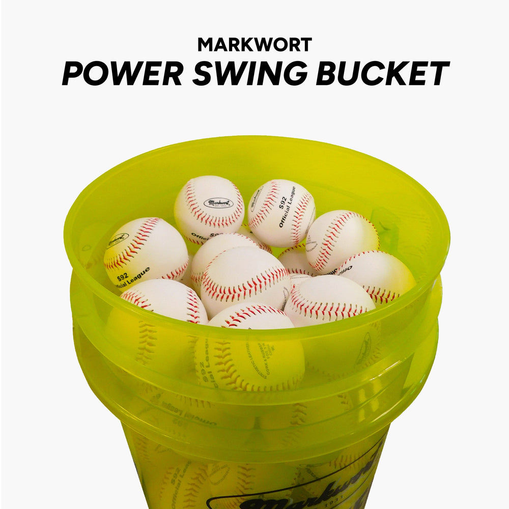 Varo Baseball Markwort PowerSwing Baseball Bucket with 60 Practice Baseballs