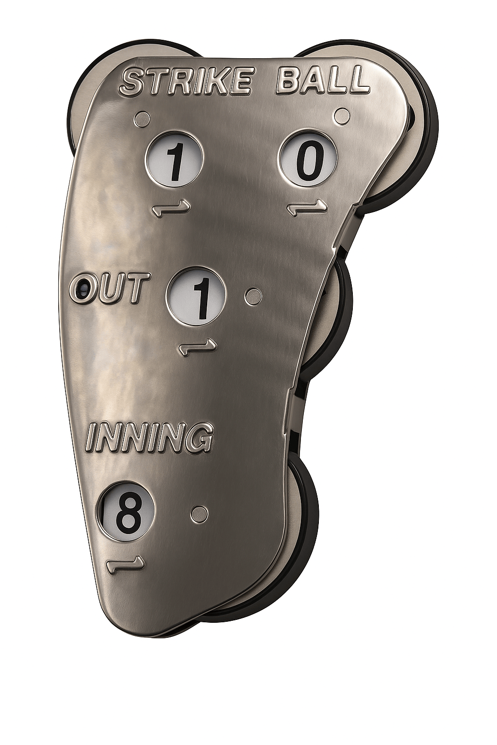 Varo Baseball Markwort Stainless Steel 4-Dial Raised Letter Umpire Indicator, Silver